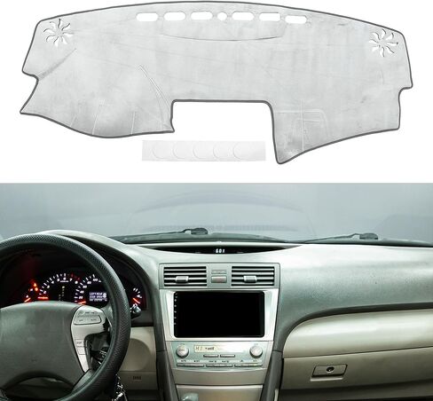 Dashboard Cover Anti-Slip/Anti Dust Dash Cover Mat Carpet for Toyota Camry 2007-2011 Flannel Gray in Saudi Arabia