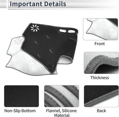 Dashboard Cover Anti-Slip/Anti Dust Dash Cover Mat Carpet for Toyota Camry 2007-2011 Flannel Gray in Saudi Arabia