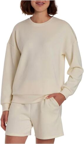 LazyPants Women's Long Sleeve Luxe Crewneck Pullover Sweatshirt in Saudi Arabia