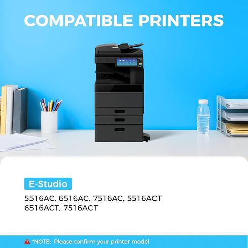 مجموعة خرطوشة حبر T-FC616U مكونة من 4 عبوات بديلة لتوشيبا T-FC616U-K T-FC616U-C T-FC616U-M T-FC616U-Y متوافقة مع طابعة Toshiba E-Studio 5516AC 6516AC 7516AC 5516ACT 6516ACT 7516ACT باللون الأسود in Kuwait