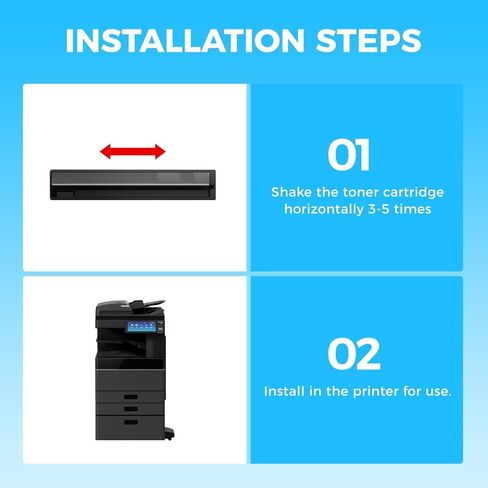 مجموعة خرطوشة حبر T-FC616U مكونة من 4 عبوات بديلة لتوشيبا T-FC616U-K T-FC616U-C T-FC616U-M T-FC616U-Y متوافقة مع طابعة Toshiba E-Studio 5516AC 6516AC 7516AC 5516ACT 6516ACT 7516ACT باللون الأسود in Kuwait