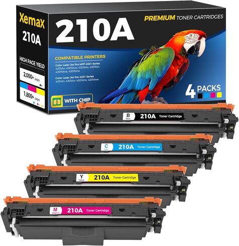 خراطيش حبر 210X 4 عبوات متوافقة مع حبر HP 210X W2100X 210A W2100A متوافق مع HP Color Laser Jet Pro 4201 4201dn 4201dw 4201dne 4201dwe MFP 4301 4301dw 4301dwe 4301fdw 4301fdn 4301fdwe in Kuwait