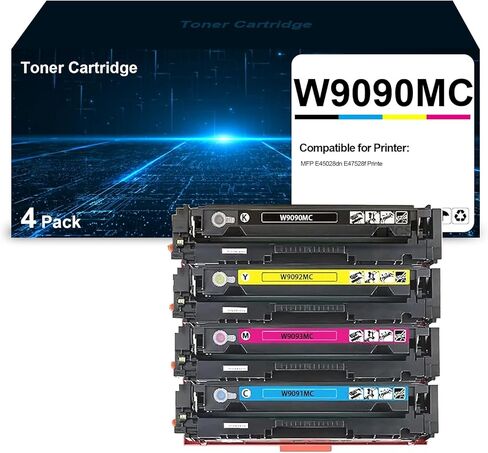4 Pack W9090MC Remanufactured W9090MC W9091MC W9092MC W9093MC Toner Cartridge Replacement for MFP E45028dn E47528f Printer High Yeild in Kuwait
