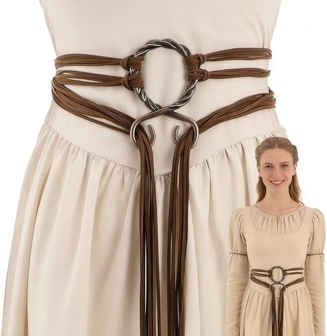 Viking Costume Belt with Troll Cross - Medieval Vintage Viking Dress Renaissance Accessories for Witch Halloween in Kuwait