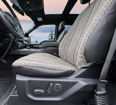 أغطية مقاعد بطانية سرج لسيارة فورد F150 2015-2020 - الدلاء الأمامية | يناسب الكابينة العادية والكابينة الفائقة والطاقم الفائق، غطاء مقعد مخصص للشاحنة، طراز غربي عالي التحمل، مقاوم للماء، صديق للحيوانات الأليفة، أسود in Saudi Arabia