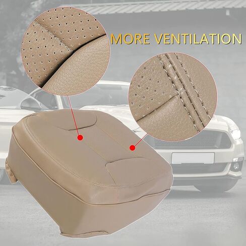 KUAFU Seat Bottom Cover Compatible with 1992-1996 Ford Bronco Eddie Bauer/XLT/XLT Sport/Nite Edition/ 4X4/ 2WD Artificial Leather Med Mocha Tan - Passenger Side in Saudi Arabia