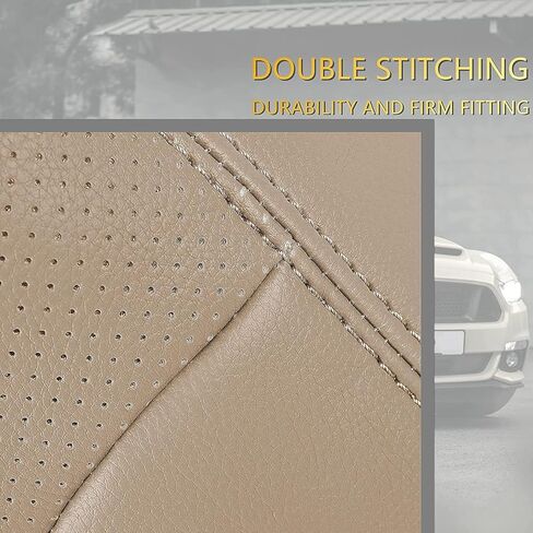 KUAFU Seat Bottom Cover Compatible with 1992-1996 Ford Bronco Eddie Bauer/XLT/XLT Sport/Nite Edition/ 4X4/ 2WD Artificial Leather Med Mocha Tan - Passenger Side in Saudi Arabia