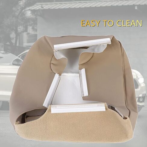 KUAFU Seat Bottom Cover Compatible with 1992-1996 Ford Bronco Eddie Bauer/XLT/XLT Sport/Nite Edition/ 4X4/ 2WD Artificial Leather Med Mocha Tan - Passenger Side in Saudi Arabia