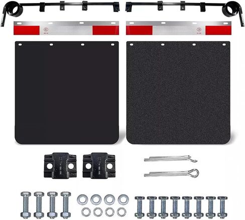 Semi Truck Trailer Straight Bar Type Truck Mud Flap Hangers Kit & Pair Polymer Mud Flaps 24"x 24",3 Coil Dampening Springs,Universal Fit Semi Trucks Trucks, Trailers, RVs and so on in Saudi Arabia