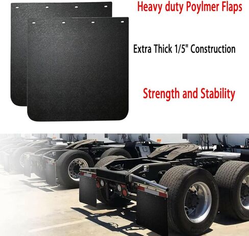 Semi Truck Trailer Straight Bar Type Truck Mud Flap Hangers Kit & Pair Polymer Mud Flaps 24"x 24",3 Coil Dampening Springs,Universal Fit Semi Trucks Trucks, Trailers, RVs and so on in Saudi Arabia