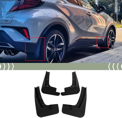 FITS 2017-2021 Toyota CHR C-HR Direct FIT Black Plastic MUD Flap Splash Guard Set in Saudi Arabia