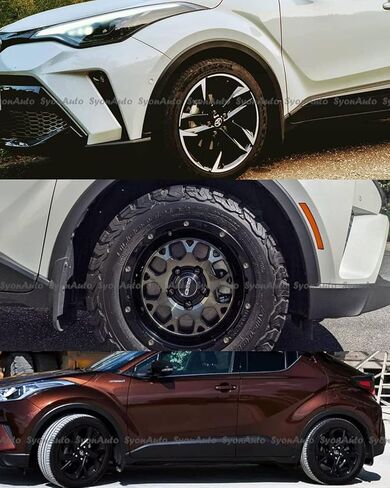 FITS 2017-2021 Toyota CHR C-HR Direct FIT Black Plastic MUD Flap Splash Guard Set in Saudi Arabia