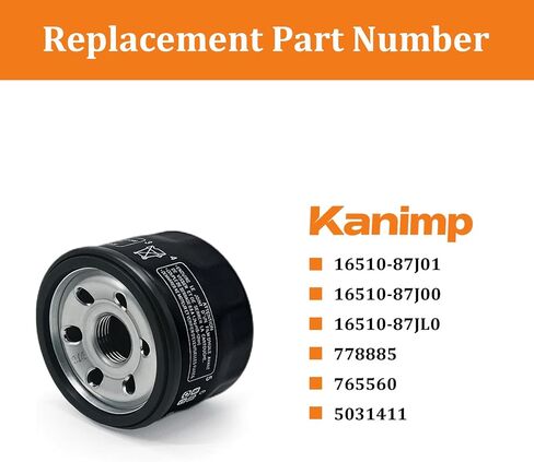 16510-87J00 16510-87J01 Oil Filter for Su-zuki DF25 DF30 DF40 DF50 DF60 DF70 Outboards, Replaces 778885 5031411 765560 16510-87JL0 in Kuwait