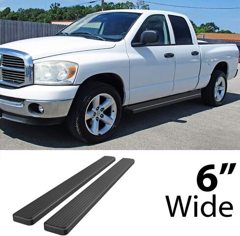 HD Ridez Stainless Steel Side Step Bars 6" Black Compatible with Dodge Ram 1500 2002-2008 Quad Cab & Ram 2500 3500 2003-2009 (Side Steps Side Bars) in Saudi Arabia