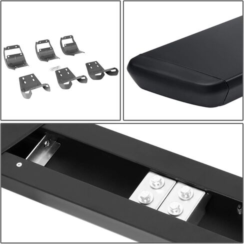 DNA Motoring 5 Inches Running Boards Compatible with 15-20 F150 Super Cab, Powdercoated Stainless Steel Side Step Neft Bars, STEPB-ZTL-8240-SSBK in Saudi Arabia