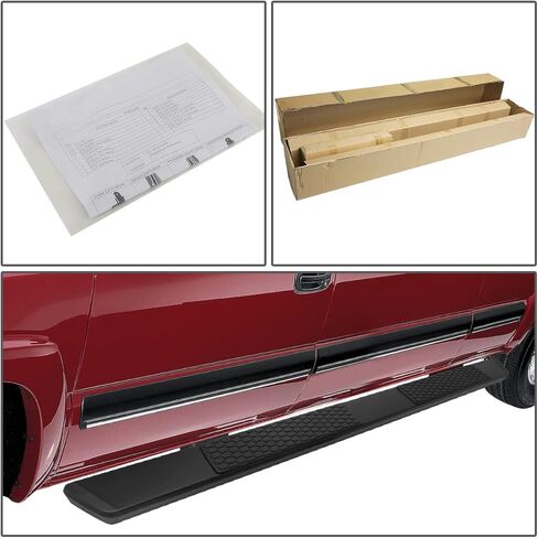 DNA Motoring 5 Inches Running Boards Compatible with 15-20 F150 Super Cab, Powdercoated Stainless Steel Side Step Neft Bars, STEPB-ZTL-8240-SSBK in Saudi Arabia