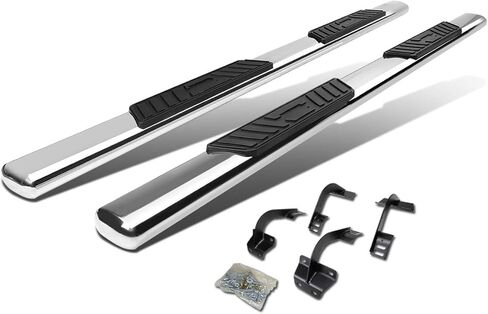 DNA Motoring 5 Inches Running Boards Compatible with 15-20 F150 Super Cab, Powdercoated Stainless Steel Side Step Neft Bars, STEPB-ZTL-8240-SSBK in Saudi Arabia