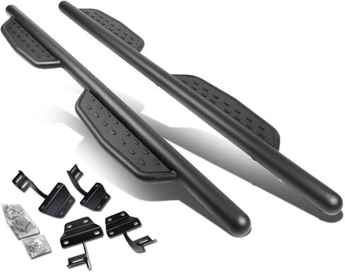 DNA Motoring 5 Inches Running Boards Compatible with 15-20 F150 Super Cab, Powdercoated Stainless Steel Side Step Neft Bars, STEPB-ZTL-8240-SSBK in Saudi Arabia