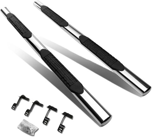 DNA Motoring 5 Inches Running Boards Compatible with 15-20 F150 Super Cab, Powdercoated Stainless Steel Side Step Neft Bars, STEPB-ZTL-8240-SSBK in Saudi Arabia