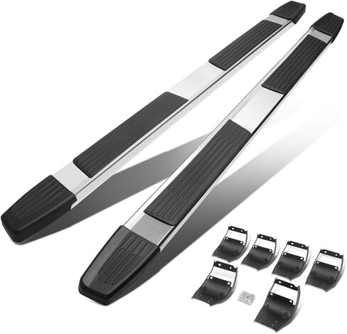 DNA Motoring 5 Inches Running Boards Compatible with 15-20 F150 Super Cab, Powdercoated Stainless Steel Side Step Neft Bars, STEPB-ZTL-8240-SSBK in Saudi Arabia