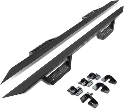 DNA Motoring 5 Inches Running Boards Compatible with 15-20 F150 Super Cab, Powdercoated Stainless Steel Side Step Neft Bars, STEPB-ZTL-8240-SSBK in Saudi Arabia