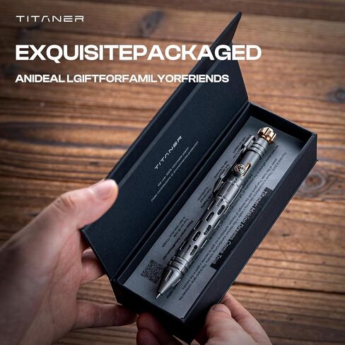 قلم حبر جاف من التيتانيوم التكتيكي - أداة كتابة EDC احترافية متوافقة مع عبوات متعددة لكتابة يوميات الأعمال المميزة للهدايا أو المقتنيات. (تيتانيوم) in Kuwait