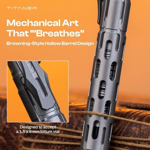 قلم حبر جاف من التيتانيوم التكتيكي - أداة كتابة EDC احترافية متوافقة مع عبوات متعددة لكتابة يوميات الأعمال المميزة للهدايا أو المقتنيات. (تيتانيوم) in Kuwait