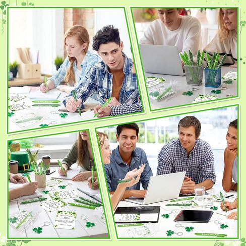 18 مجموعة من هدايا عيد القديس باتريك للبالغين، أقلام حبر جاف سانت باتريك الخضراء ملحقات سلسلة مفاتيح شامروك، بطاقات نعمة أيرلندية، حشوات حقائب الهدايا للمكتب، لوازم حفلات أعياد الميلاد in Kuwait