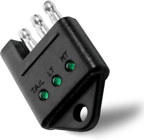 4 Pin Trailer Wiring Tester, 4-Way Straight Trailer Wire Circuit Tester with LED Indicators, Universal Wiring Continuity Testing Connector for Trailers Brake Turn & Tail Lights in Kuwait