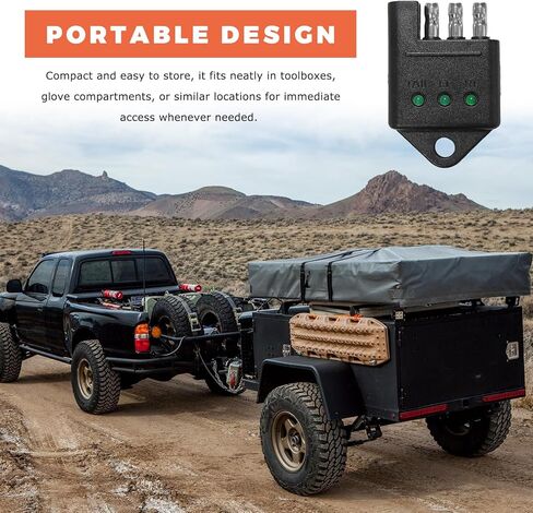 4 Pin Trailer Wiring Tester, 4-Way Straight Trailer Wire Circuit Tester with LED Indicators, Universal Wiring Continuity Testing Connector for Trailers Brake Turn & Tail Lights in Kuwait