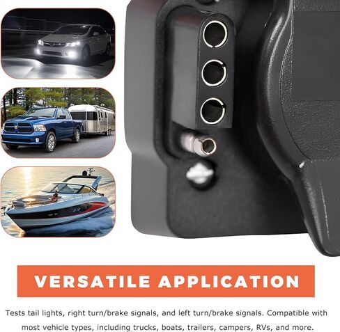 4 Pin Trailer Wiring Tester, 4-Way Straight Trailer Wire Circuit Tester with LED Indicators, Universal Wiring Continuity Testing Connector for Trailers Brake Turn & Tail Lights in Kuwait