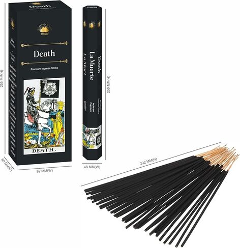 Death Tarot-Inspired Hexa Premium Incense Sticks | Transformation, Release & Renewal Aroma, New Beginnings, letting go of The Past.| Handcrafted in India, Pack of 6, 20 Sticks per Pack. in Saudi Arabia