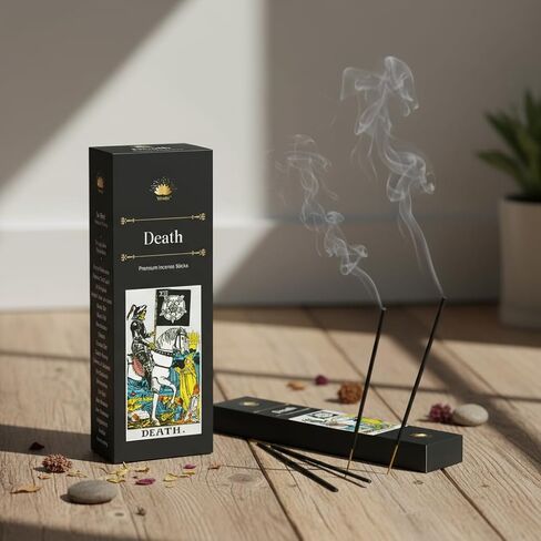 Death Tarot-Inspired Hexa Premium Incense Sticks | Transformation, Release & Renewal Aroma, New Beginnings, letting go of The Past.| Handcrafted in India, Pack of 6, 20 Sticks per Pack. in Saudi Arabia