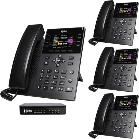 XBLUE QB1 Business Phone System with (10) IP8g Phones, Includes (4) Lines of XBLUE Line Service at No Charge for (3) Months - Keep Your Phone Number - No Contract Required in Saudi Arabia