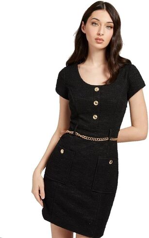 GUESS Women's Short Sleeve Tiffany Tweed Mini Dress in Saudi Arabia