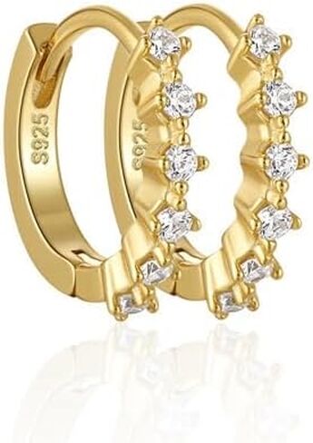 M&T 2015 solid 925 vermeil sterling silver hoop earrings, minimalist huggie earrings, one pair in Saudi Arabia