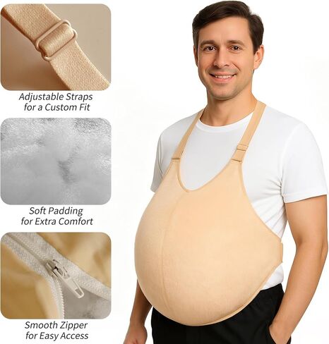 Adjustable Santa Belly Costume – Fillable Fat Belly Suit for Men & Women, Fake Stomach Padding, Big Belly Fat Suit for Halloween, Holiday, Theatrical & Funny Costumes in Kuwait