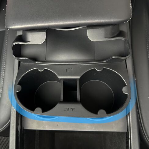 Cup Holder Insert for Tesla, Car Cup Adapter & Storage 2-in-1 for Model 3 & Y (2021-2023), with Storage Compartment for Glasses - Black in Kuwait