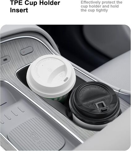 حامل أكواب سيليكون Hyundai Palisade 2026 - قطعتان من حصيرة إدراج حامل الأكواب + حصيرة سيليكون لمنطقة الشاحن لعام 2026 Palisade (SE/SEL Convenience/SEL Premium/XRT PRO/Limited/Calligraphy) والملحقات الهجينة in Kuwait