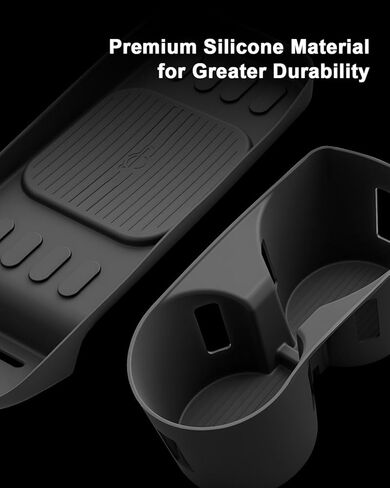 حامل أكواب سيليكون Hyundai Palisade 2026 - قطعتان من حصيرة إدراج حامل الأكواب + حصيرة سيليكون لمنطقة الشاحن لعام 2026 Palisade (SE/SEL Convenience/SEL Premium/XRT PRO/Limited/Calligraphy) والملحقات الهجينة in Kuwait