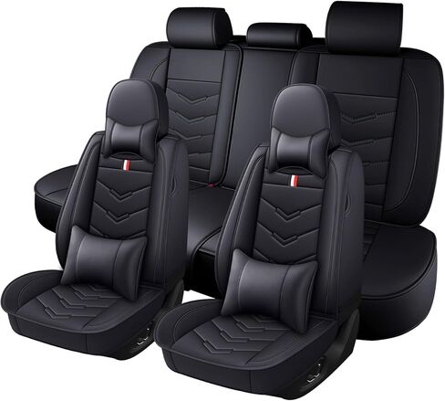 Full Set Seat Cover for Mitsubishi Outlander Sport 2011-2025, Waterproof Durable Premium Leather Car Seat Protector, Comfortable Anti-Slip Stylish Sport Seat Cover(5 Seats Standard,Black Red) in Saudi Arabia