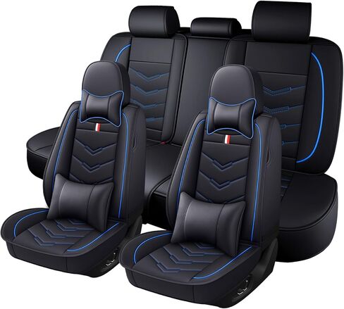 Full Set Seat Cover for Mitsubishi Outlander Sport 2011-2025, Waterproof Durable Premium Leather Car Seat Protector, Comfortable Anti-Slip Stylish Sport Seat Cover(5 Seats Standard,Black Red) in Saudi Arabia