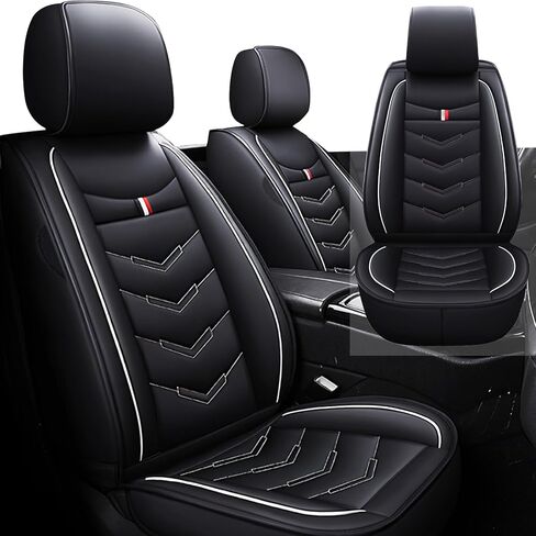 Full Set Seat Cover for Mitsubishi Outlander Sport 2011-2025, Waterproof Durable Premium Leather Car Seat Protector, Comfortable Anti-Slip Stylish Sport Seat Cover(5 Seats Standard,Black Red) in Saudi Arabia