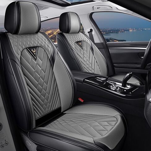 Car seat Covers Fit 95% of Cadillac Models 2000-2024,Premium Nappa Leather Waterproof Anti-Slip Sports Seat Cover,Airbag Compatible Easy to Install Seat Protector Front Pair(Black&Red Line) in Saudi Arabia