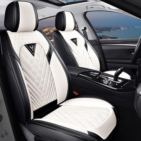 Car seat Covers Fit 95% of Cadillac Models 2000-2024,Premium Nappa Leather Waterproof Anti-Slip Sports Seat Cover,Airbag Compatible Easy to Install Seat Protector Front Pair(Black&Red Line) in Saudi Arabia