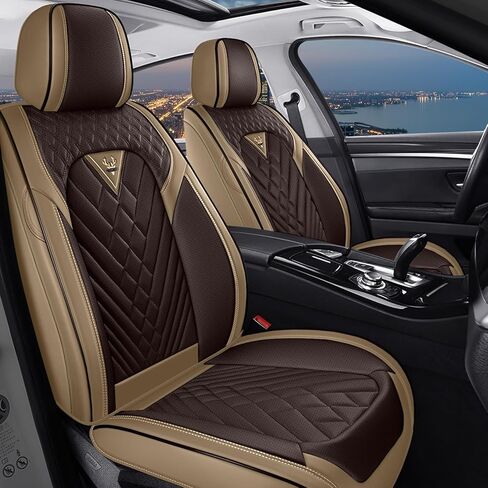 Car seat Covers Fit 95% of Cadillac Models 2000-2024,Premium Nappa Leather Waterproof Anti-Slip Sports Seat Cover,Airbag Compatible Easy to Install Seat Protector Front Pair(Black&Red Line) in Saudi Arabia