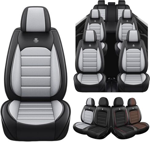 Seat Covers Fit for Subaru Ascent 2019-2026, 7 Seat, Compatible Airbag Non-Slip Waterproof Leather Seat Cover, Luxury Interior Full Set with Pillow Steering Wheel Covers, Black Coffee in Saudi Arabia