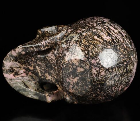 2.0" Pink and Black Rhodonite Crystal Skull, Hand Carved Gemstone Fine Art Sculpture, Reiki Healing Stone Statue.1390 in Kuwait