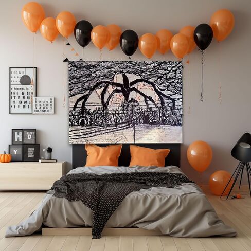 LUNDOME الرعب الوحش نسيج 59x51in- زاحف العقل الطيارة مع ليلة داكنة السماء الحمراء الرعد رأسا على عقب خلفية ل، ديكورات الحفلات صور راية الدعائم in Kuwait