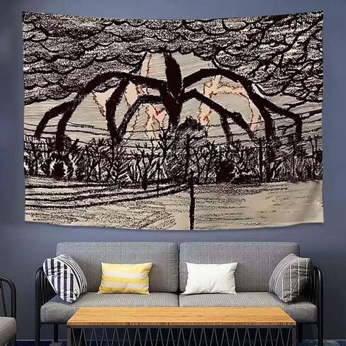 LUNDOME الرعب الوحش نسيج 59x51in- زاحف العقل الطيارة مع ليلة داكنة السماء الحمراء الرعد رأسا على عقب خلفية ل، ديكورات الحفلات صور راية الدعائم in Kuwait